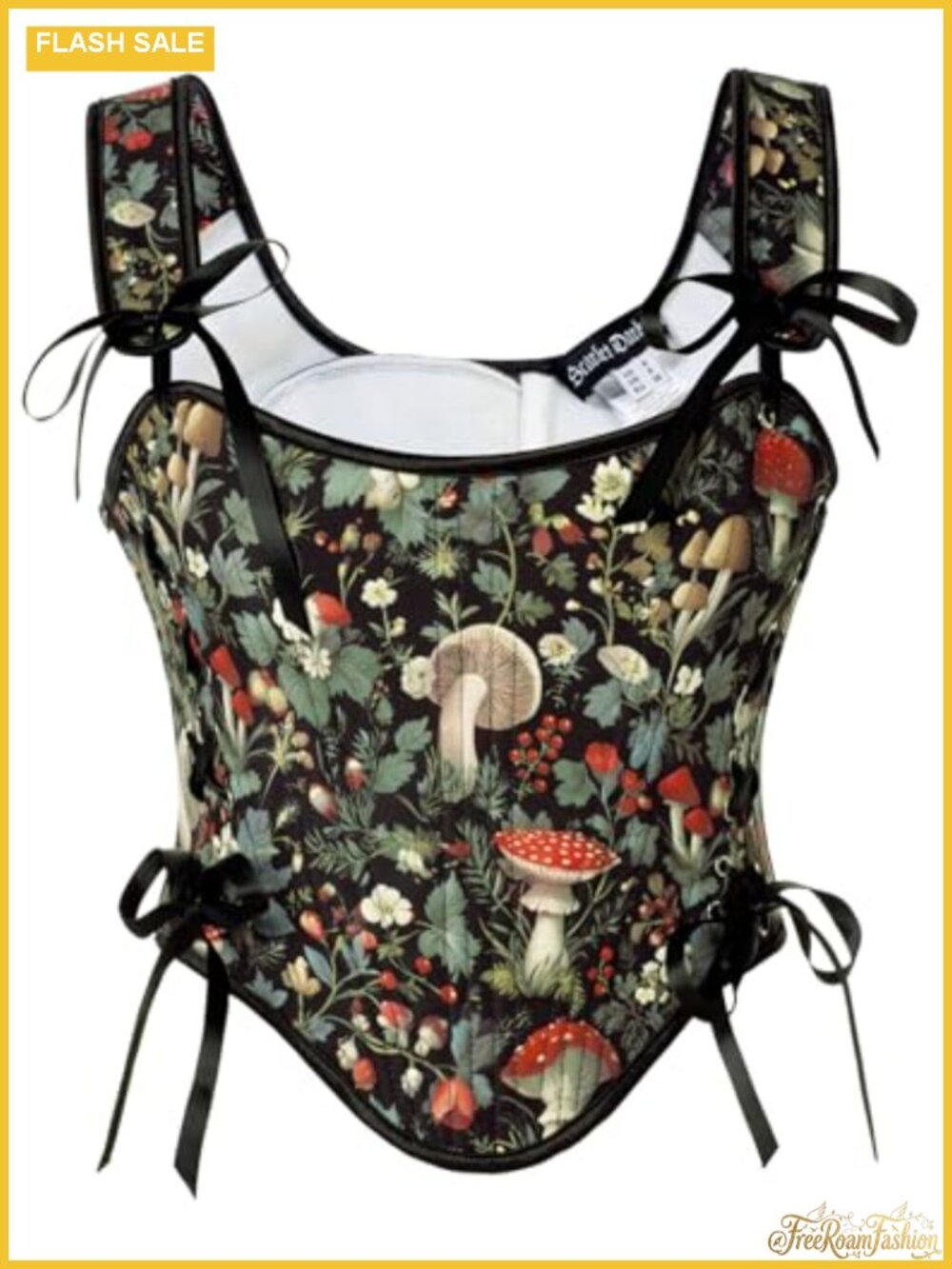 Floral Corset Top Women Boned Bustier Lace Up Renaissance Costume